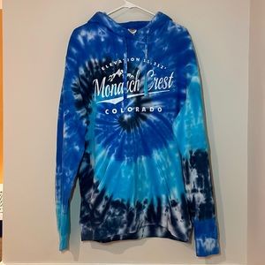 Blue Tie-Dye Monarch Crest Colorado Hoodie